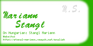 mariann stangl business card